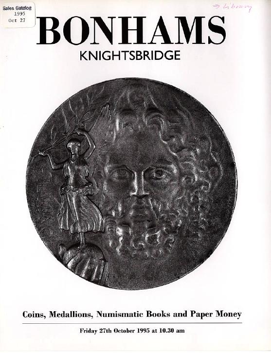 Bonhams October 1995 Coins, Medallions, Numissmatic Books & Paper (Digital Only