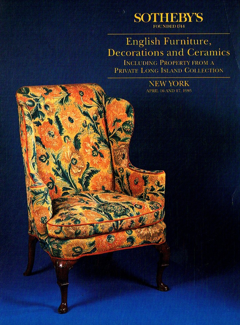 Sothebys April 1993 English Furniture, Decorations and Cer (Digital Only