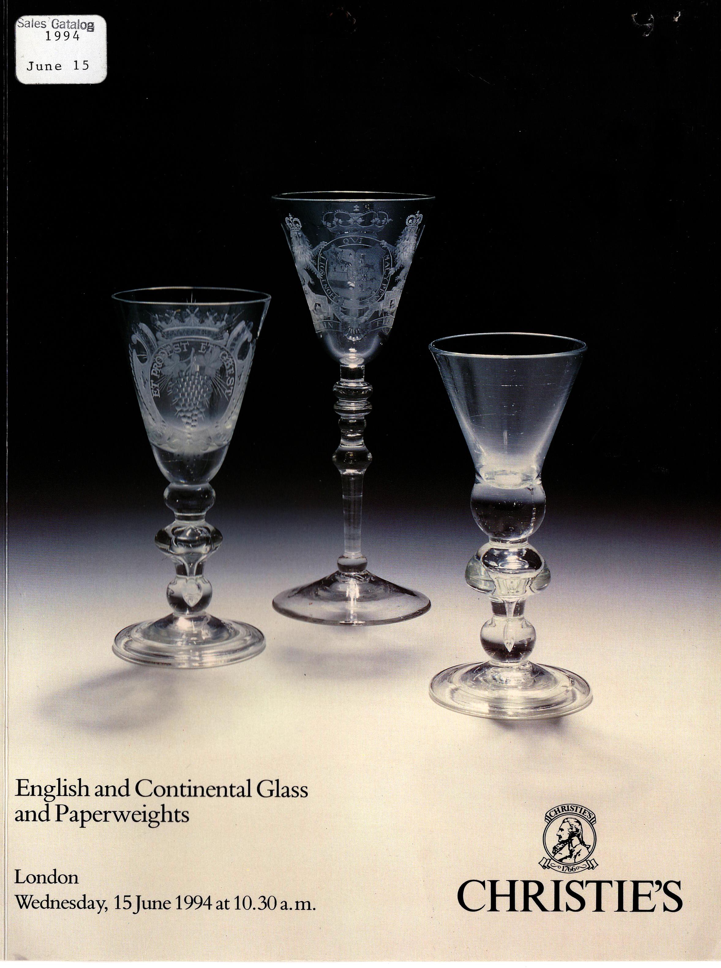 Christies June 1994 English & Continental Glass and Paperweights (Digital Only)