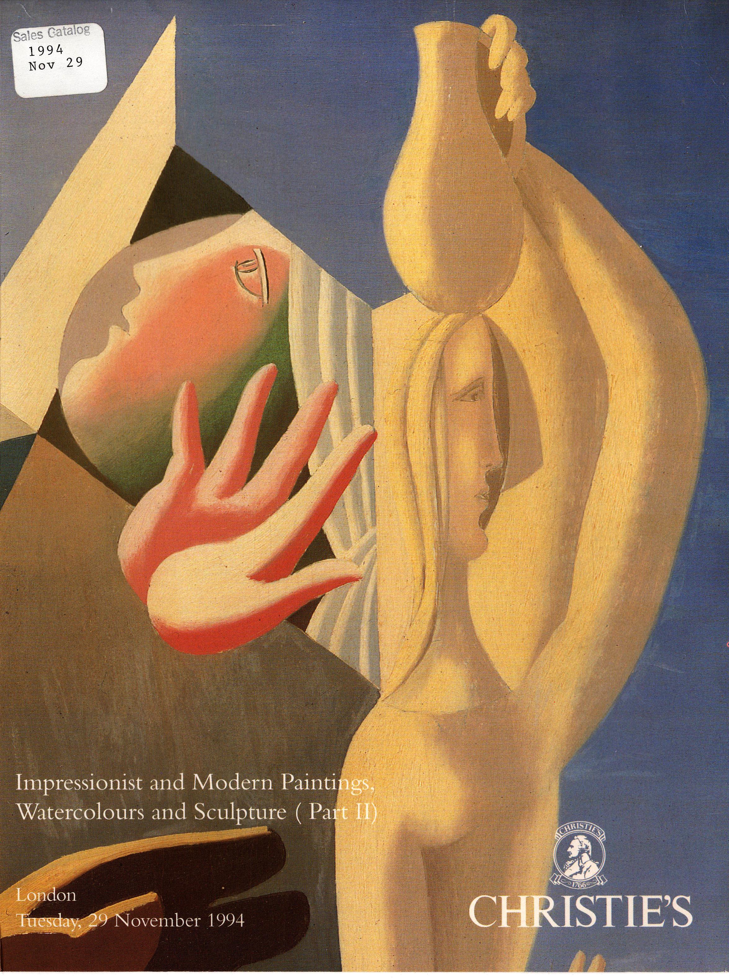 Christies November 1994 Impressionist and Modern Paintings, Wate (Digital Only)