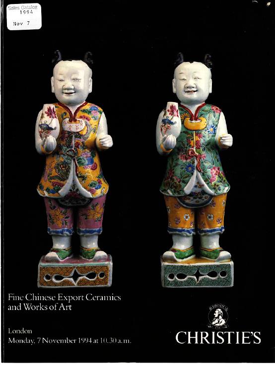 Christies November 1994 Fine Chinese Export Ceramics & Works of (Digital Only)