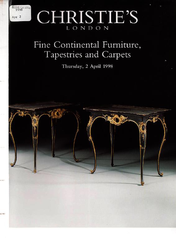 Christies April 1998 Fine Continental Furniture, Tapestries (Digital Only)