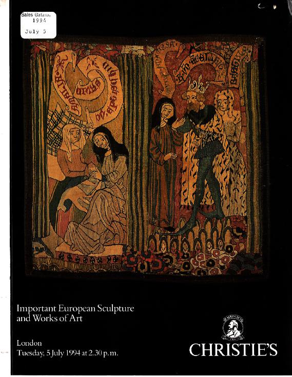 Christies July 1994 Important European Sculpture & Works of Art (Digital Only)