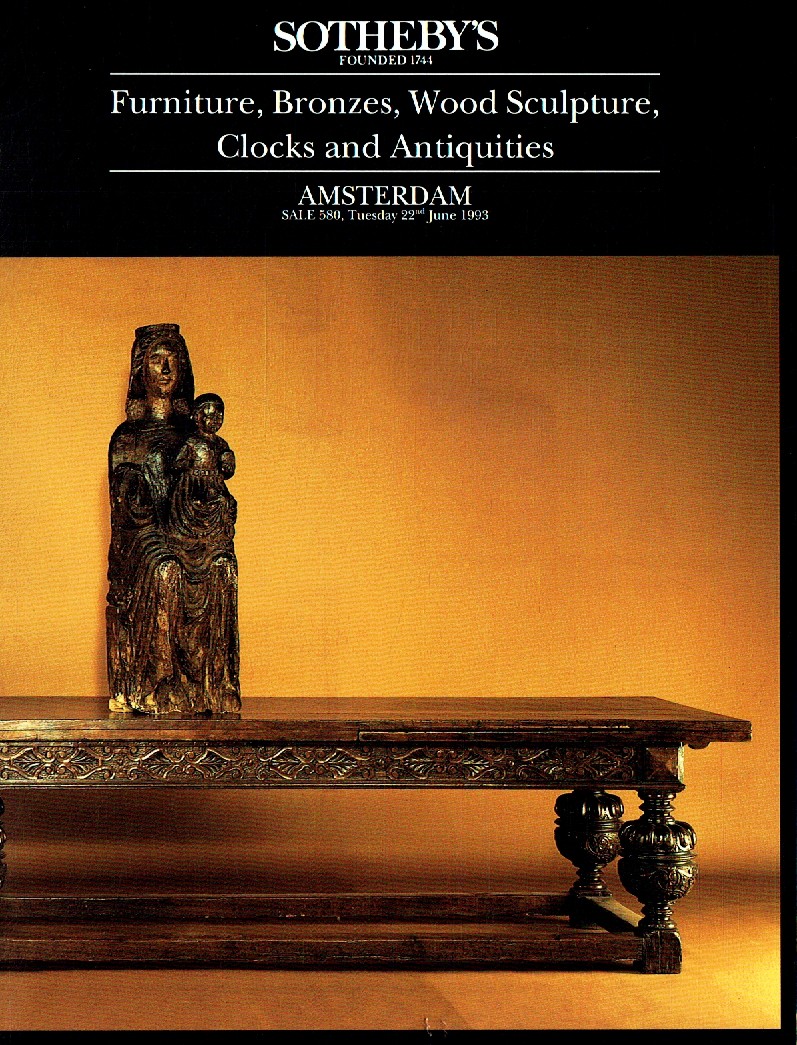 Sothebys June 1993 Furniture, Bronzes, Wood Sculpture, Clocks & A (Digital Only)