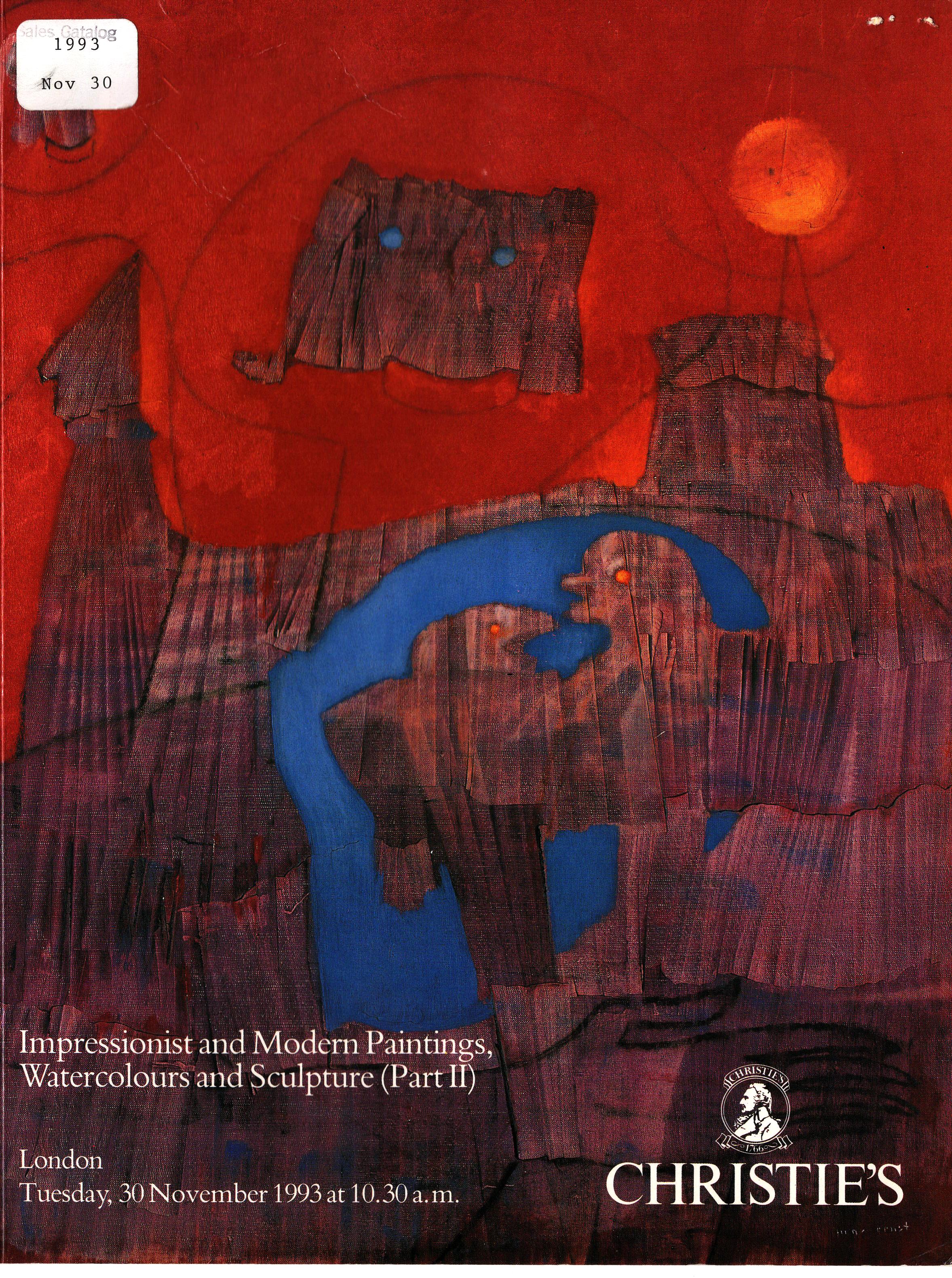 Christies November 1993 Impressionist and Modern Paintings, Wate (Digital Only)