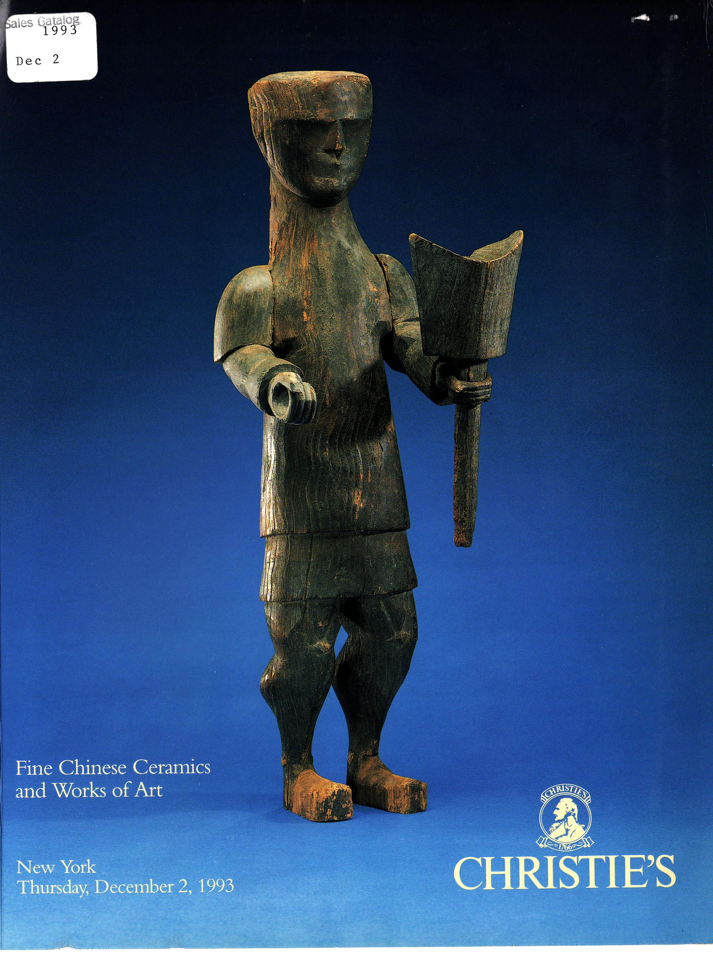 Christies December 1993 Fine Chinese Ceramics & Works of Art (Digital Only)