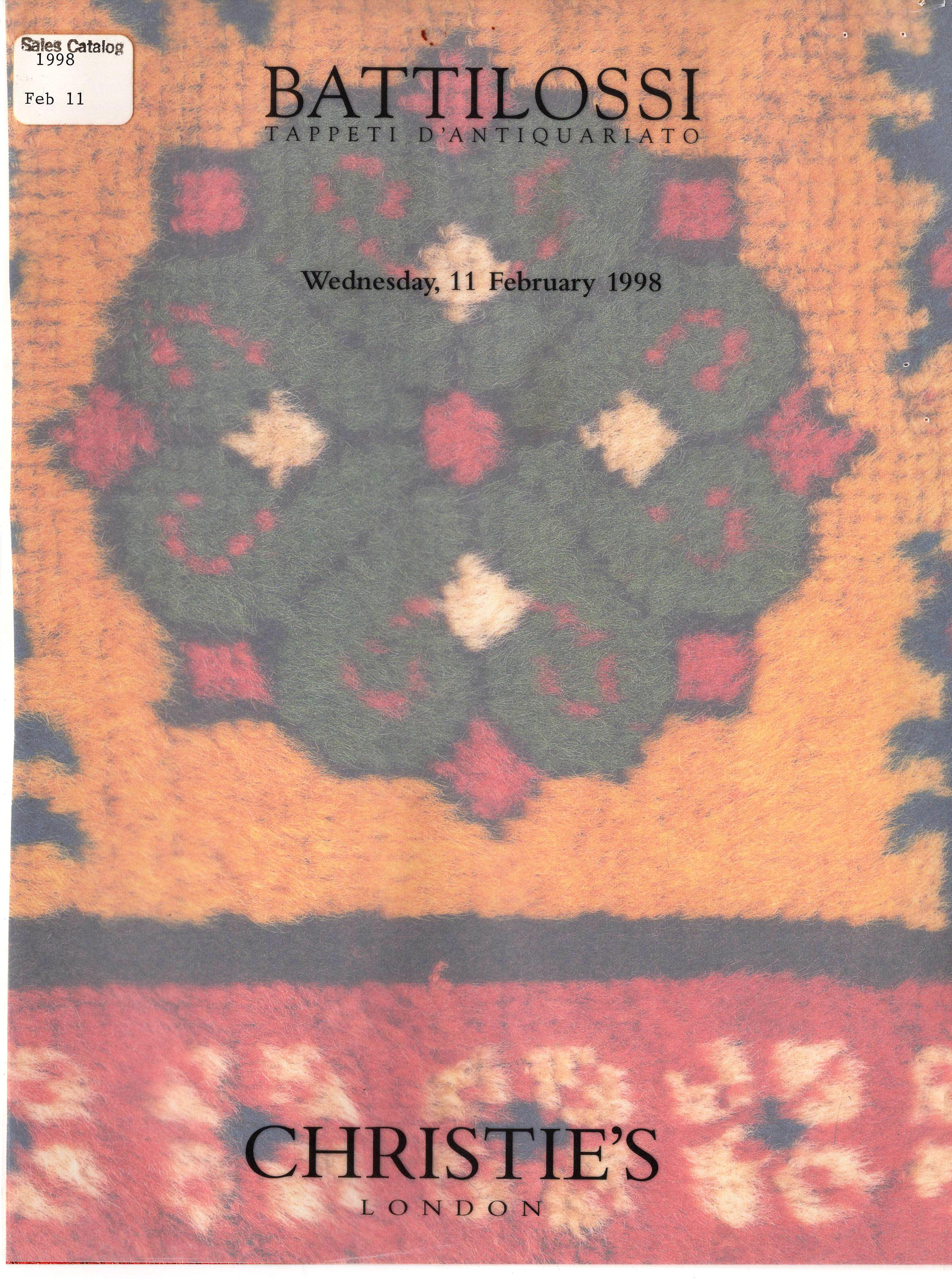 Christies February 1998 Battiliossi Collection Rugs and Carpets (Digital Only)