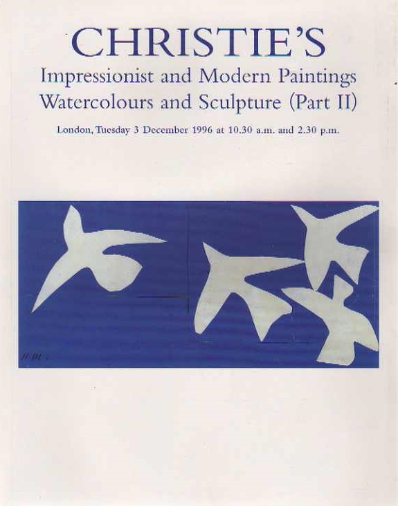 Christies December 1996 Impressionist & Modern Paintings, Waterc (Digital Only)