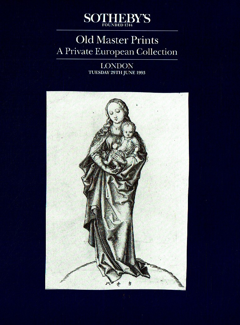 Sothebys June 1993 Old Master Prints - A Private European Collect (Digital Only)