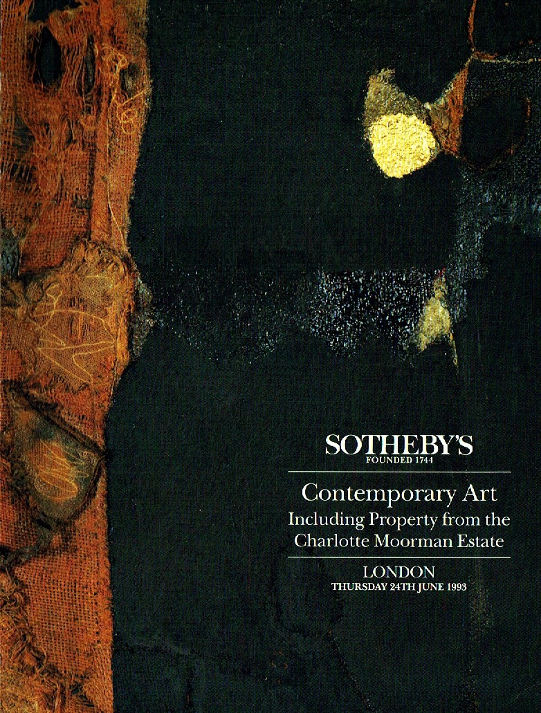 Sothebys June 1993 Contemporary Art including property from the (Digital Only)