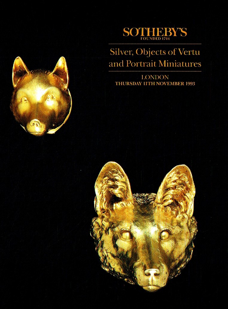 Sothebys November 1993 Silver, Objects of Vertu & Portrait Miniat (Digital Only)