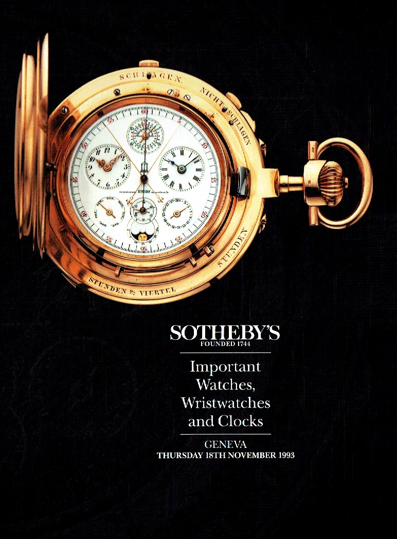 Sothebys November 1993 Important Watches and Wristwatches and Clo (Digital Only)