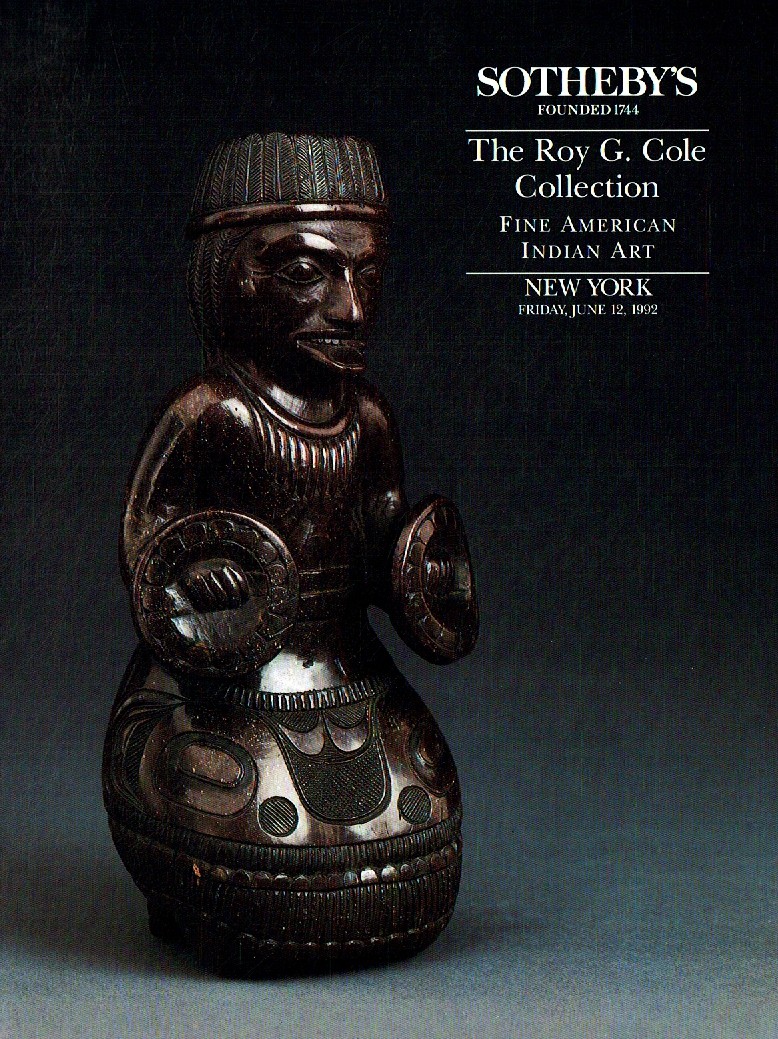 Sothebys June 1992 The Roy G Cole Collection. Fine American India (Digital Only)