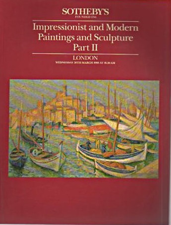 Sothebys March 1988 Impressionist & Modern Paintings and Sculptur (Digital Only