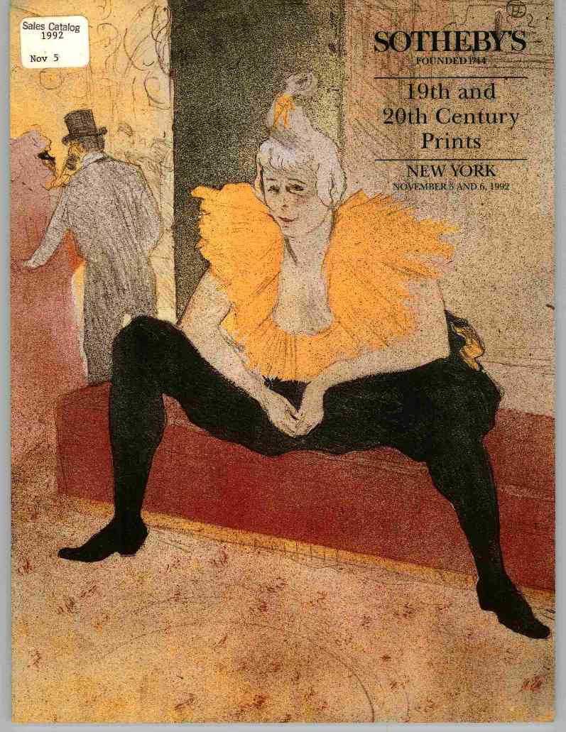 Sothebys November 1992 19th & 20th Century Prints (Digital Only)