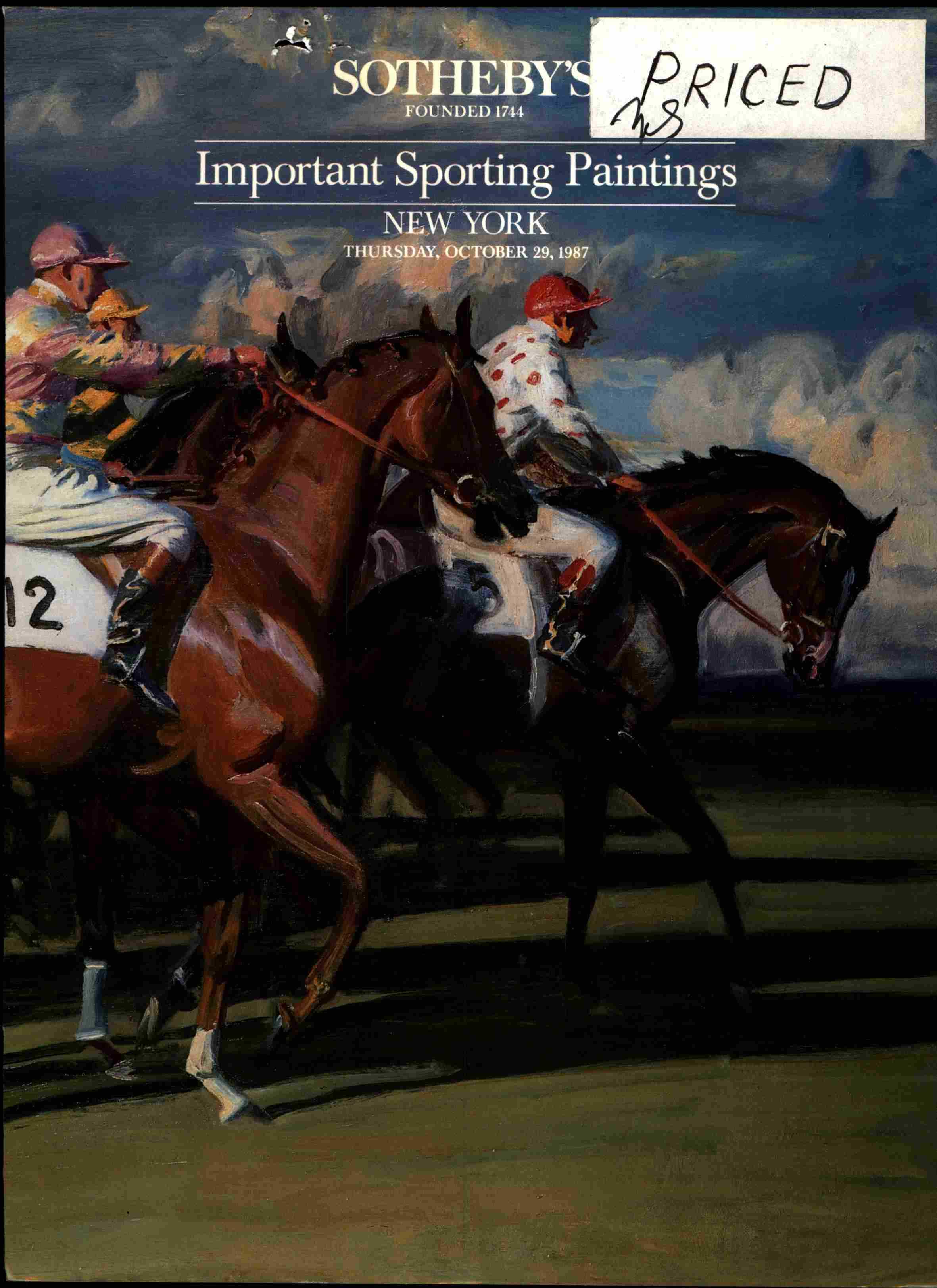 Sothebys October 1987 Important Sporting Paintings (Digital Only)