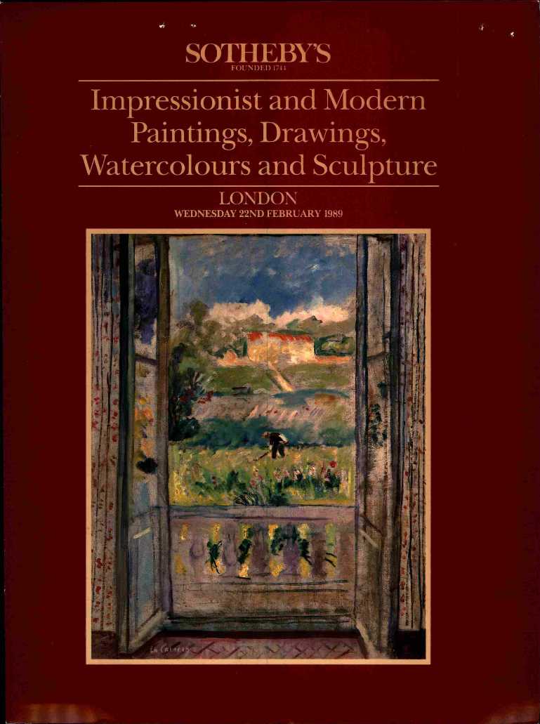 Sothebys February 1989 Impressionist and Modern Paintings, Drawin (Digital Only