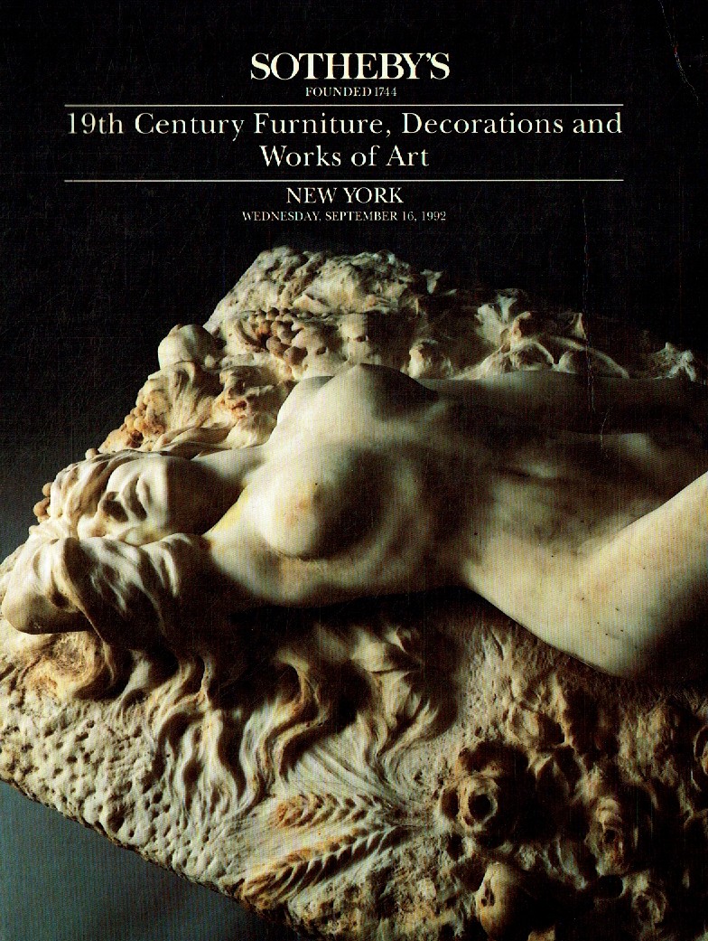 Sothebys September 1992 19th Century Furniture, Decorations and W (Digital Only)