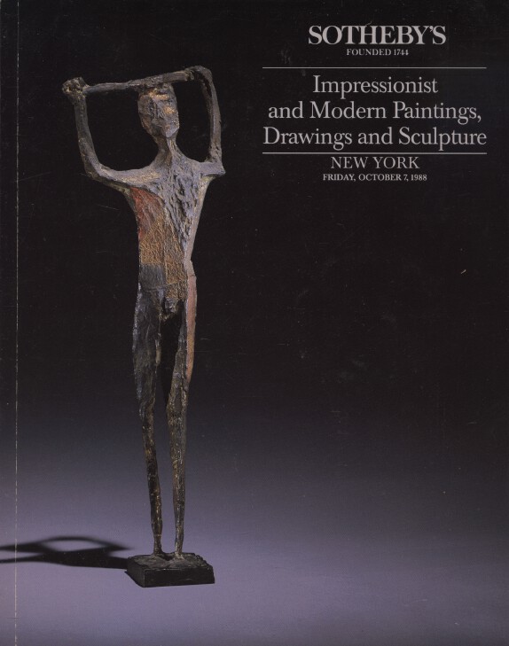 Sothebys October 1988 Impressionist & Modern Paintings, Drawings (Digital Only)