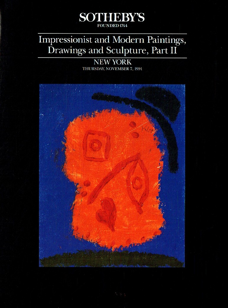 Sothebys November 1991 Impressionist and Modern Paintings, Drawin (Digital Only