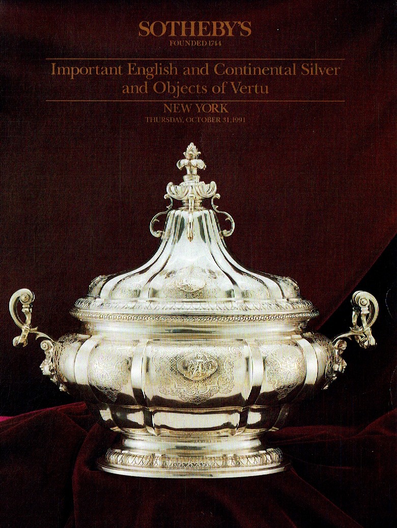 Sothebys October 1991 Important English & Continental Silver & Ob (Digital Only)