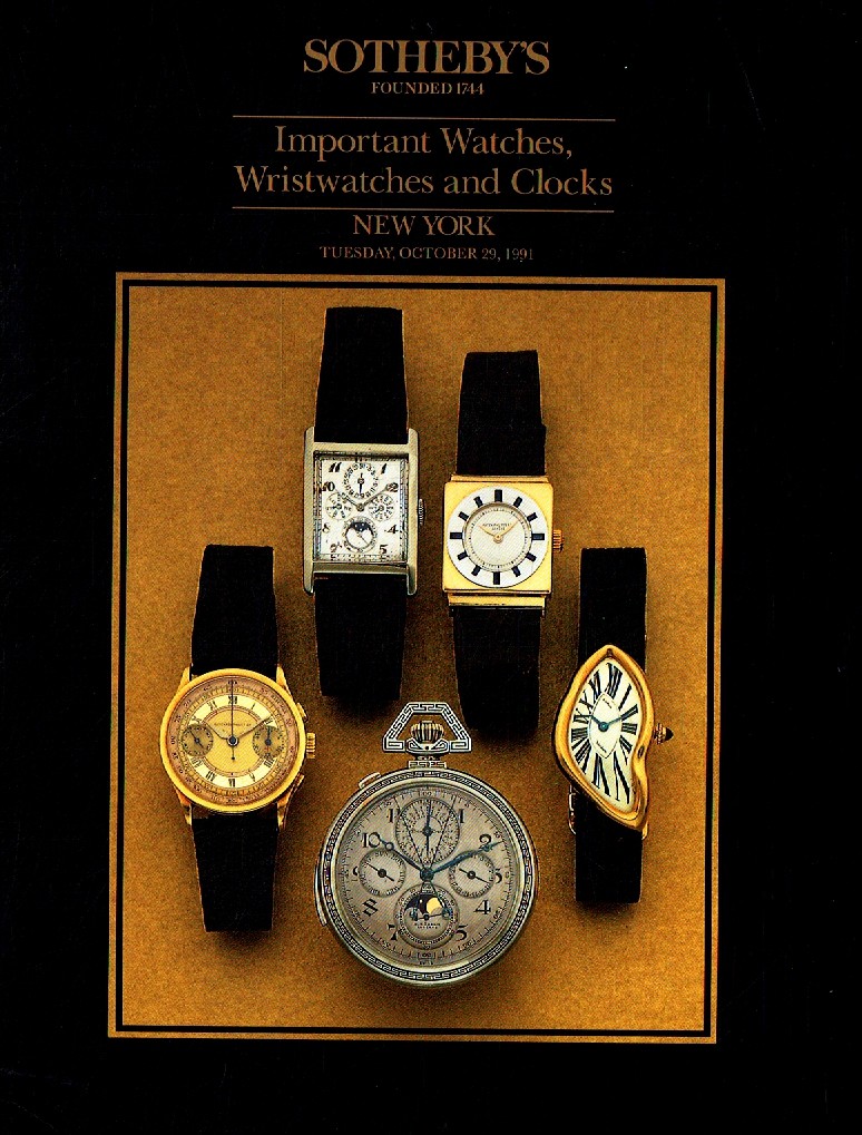 Sothebys October 1991 Important Watches, Wristwatches and Clocks (Digital Only)