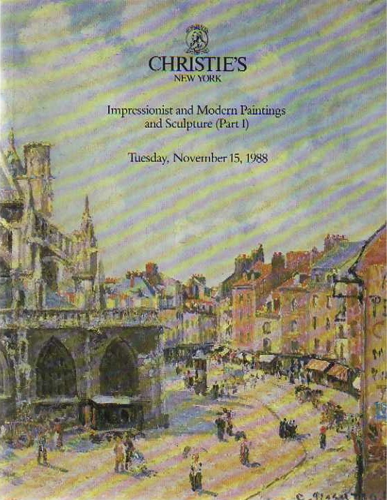 Christies November 1988 Impressionist & Modern Paintings and Scu (Digital Only)