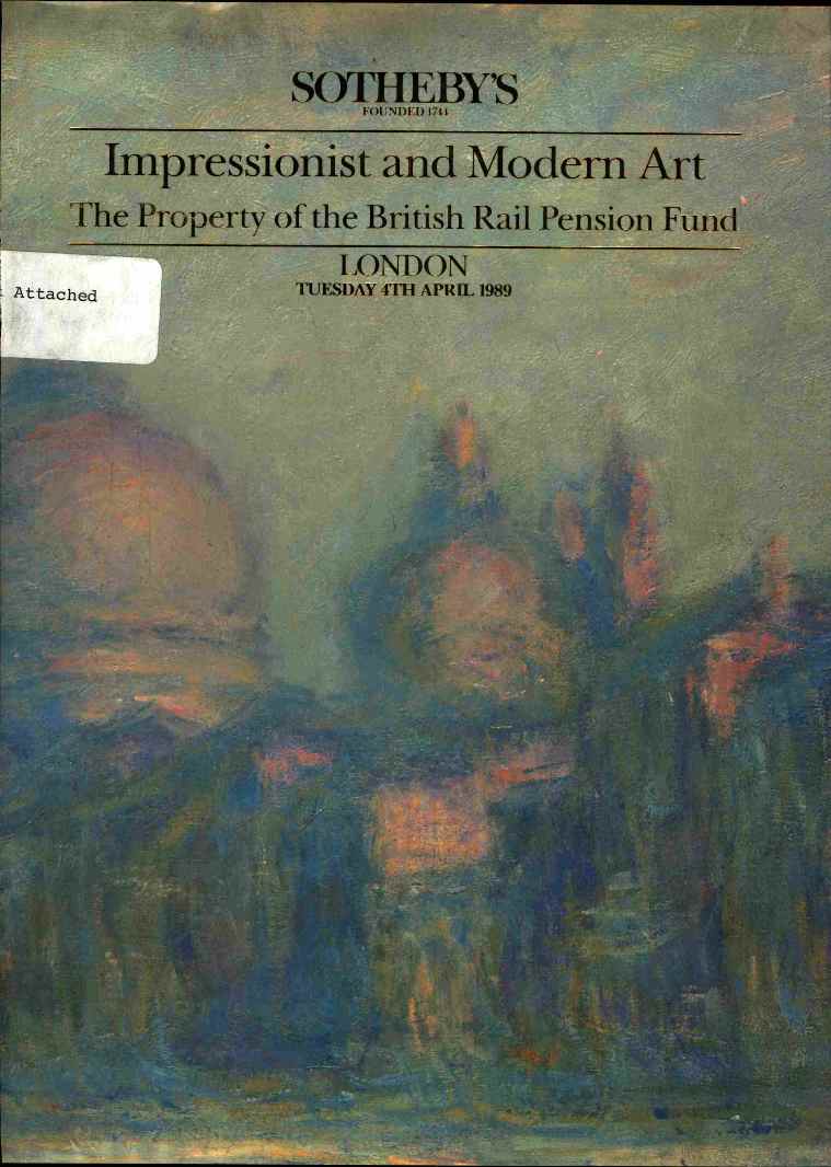 Sothebys April 1989 Impressionist & Modern Art - The Property of (Digital Only)