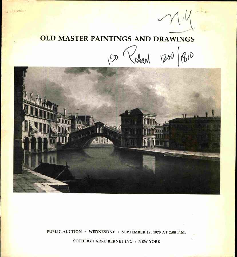 Sothebys September 1973 Old Master Paintings & Drawings (Digital Only)