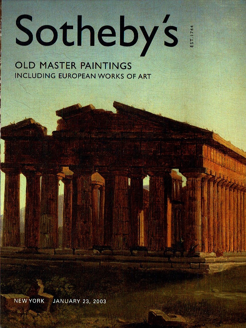 Sothebys 23rd January 2003 Old Master Paintings & European Works (Digital Only)