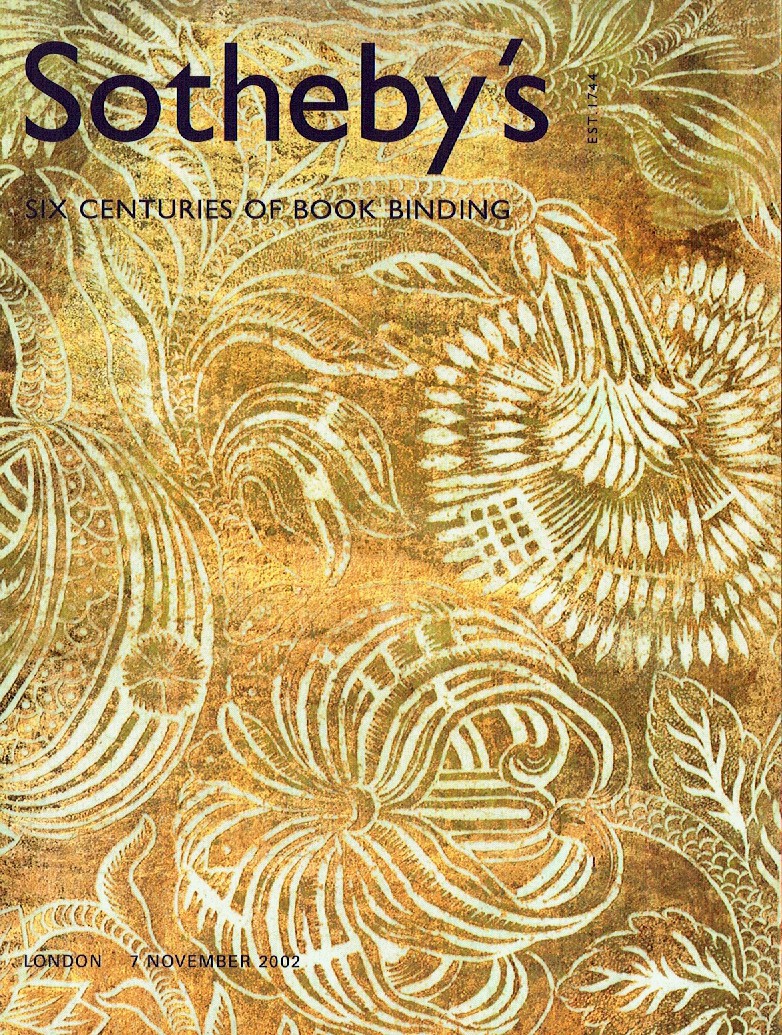 Sothebys November 2002 Six Centuries of Book Binding (Digital Only)