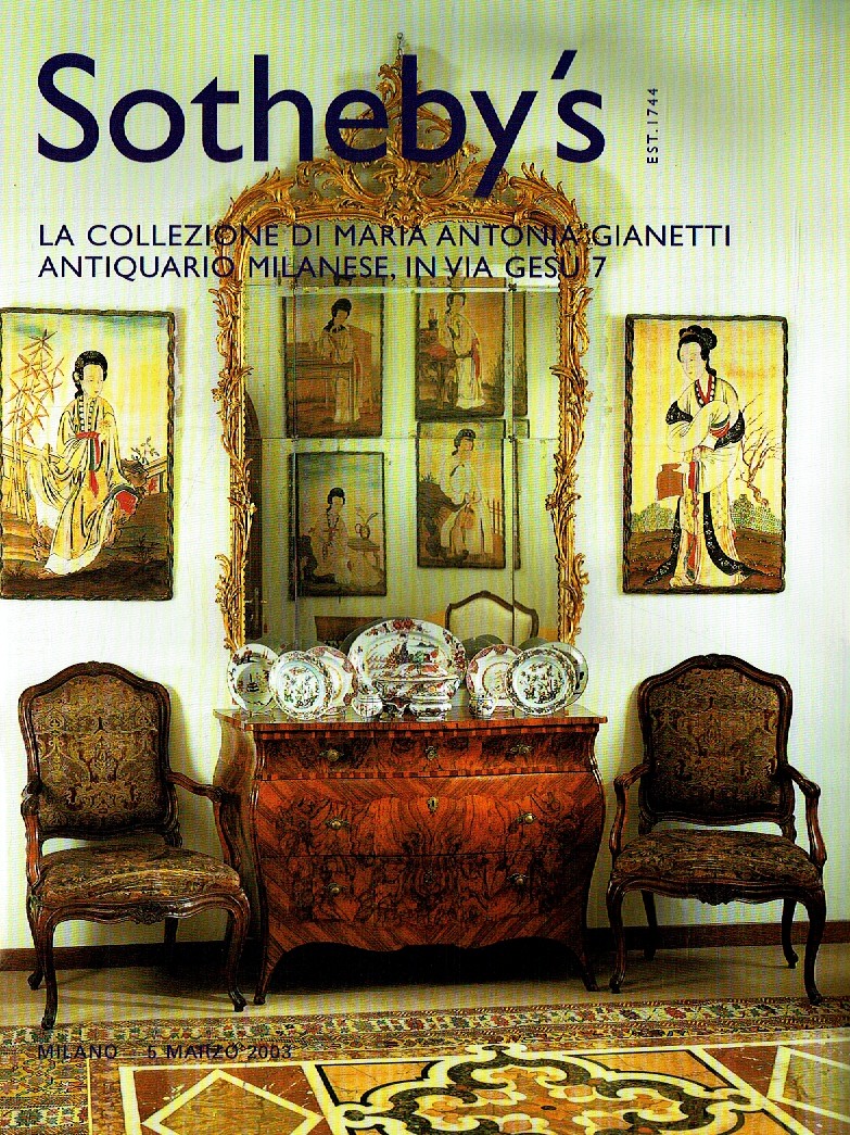 Sothebys March 2003 The Di Maria Antonia Gianetti Collection - Mi (Digital Only)