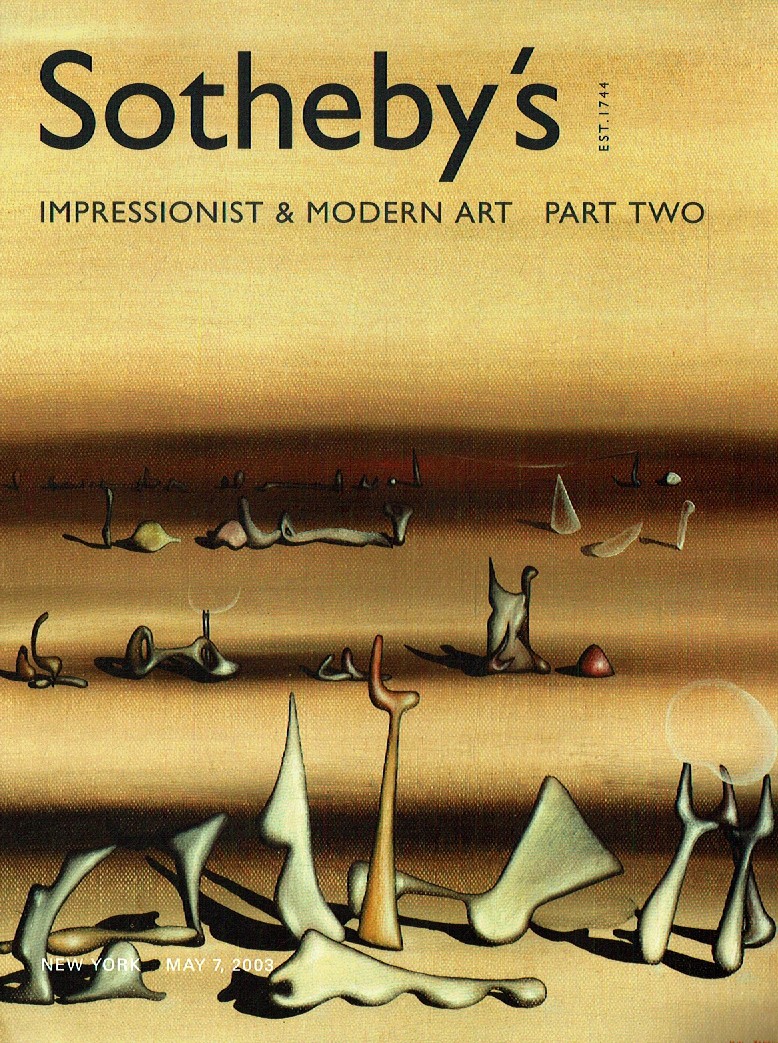 Sothebys May 2003 Impressionist & Modern Art Part Two (Digital Only)