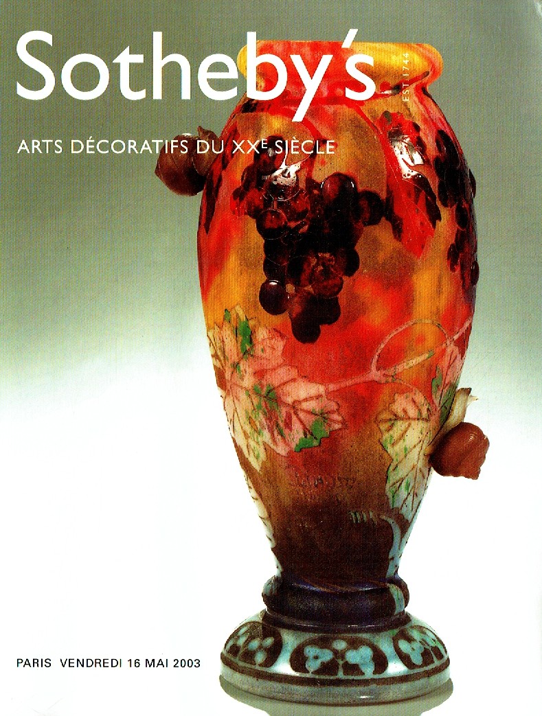 Sothebys May 2003 Arts Decorative from Twentieth Century (Digital Only)