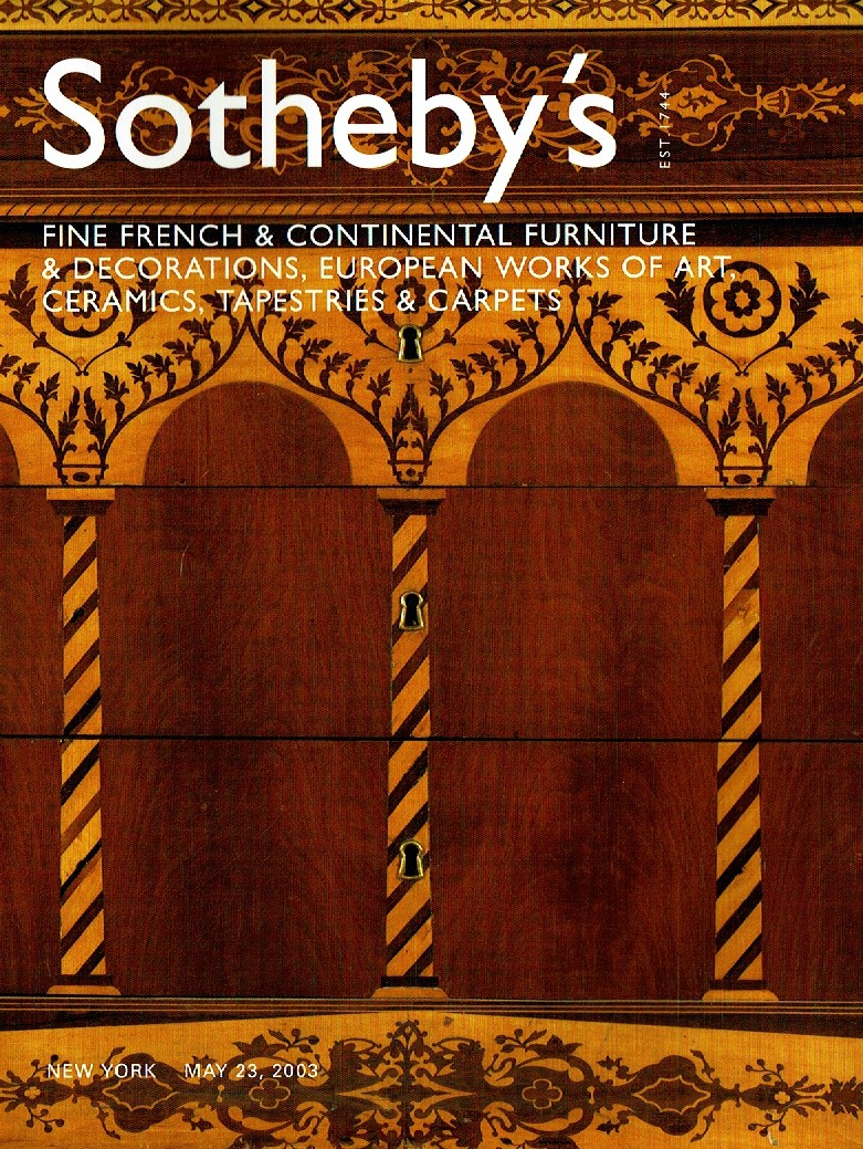 Sothebys May 2003 French & Continental Furniture & Decorations, E (Digital Only)