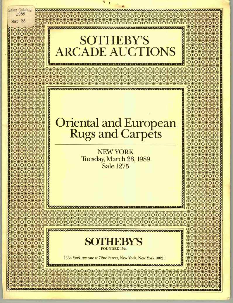 Sothebys March 1989 Oriental & European Rugs and Carpets (Digital Only)