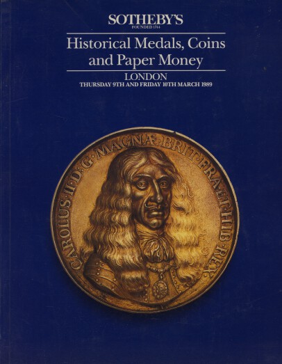 Sothebys & 10th March 1989 Historical Medals, Coins & Paper Money (Digital Only