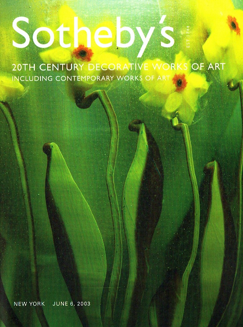 Sothebys June 2003 20th Century Decorative Works of Art including (Digital Only)