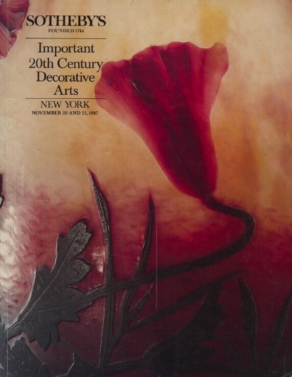 Sothebys November 1987 Important 20th Century Decorative Art (Digital Only)