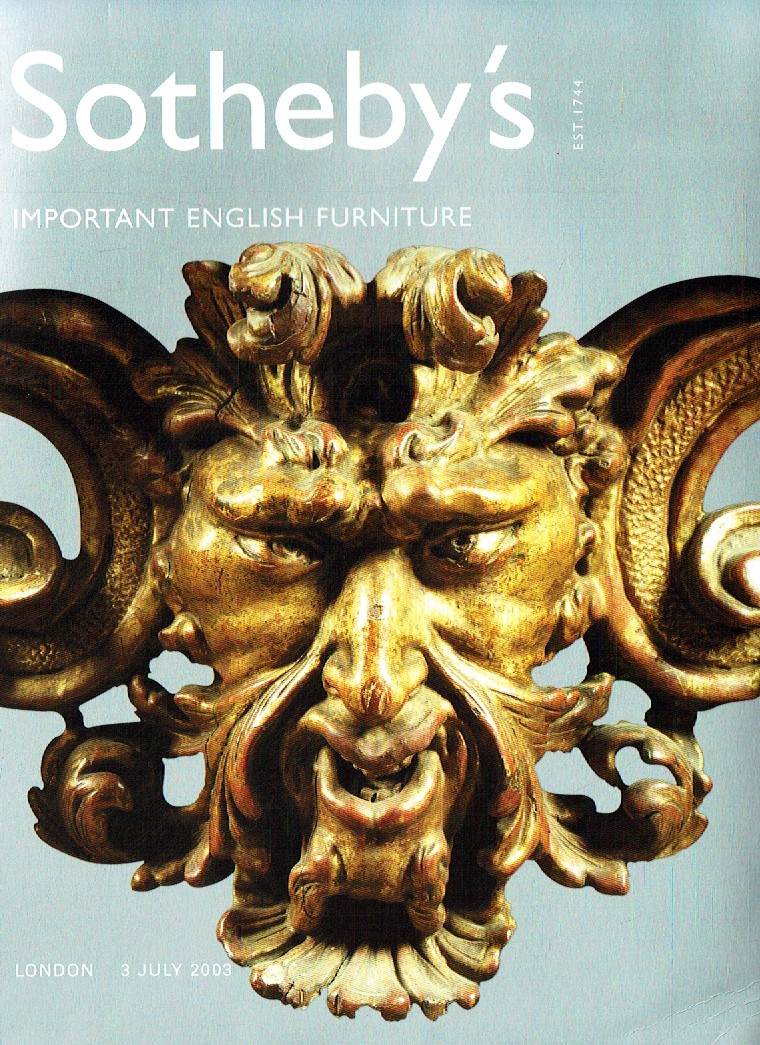 Sothebys July 2003 Important English Furniture (Digital Only)