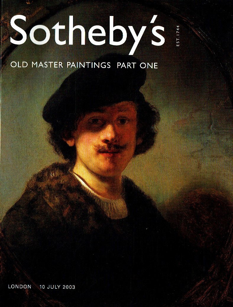 Sothebys July 2003 Old Masters Paintings Part One (Digital Only)