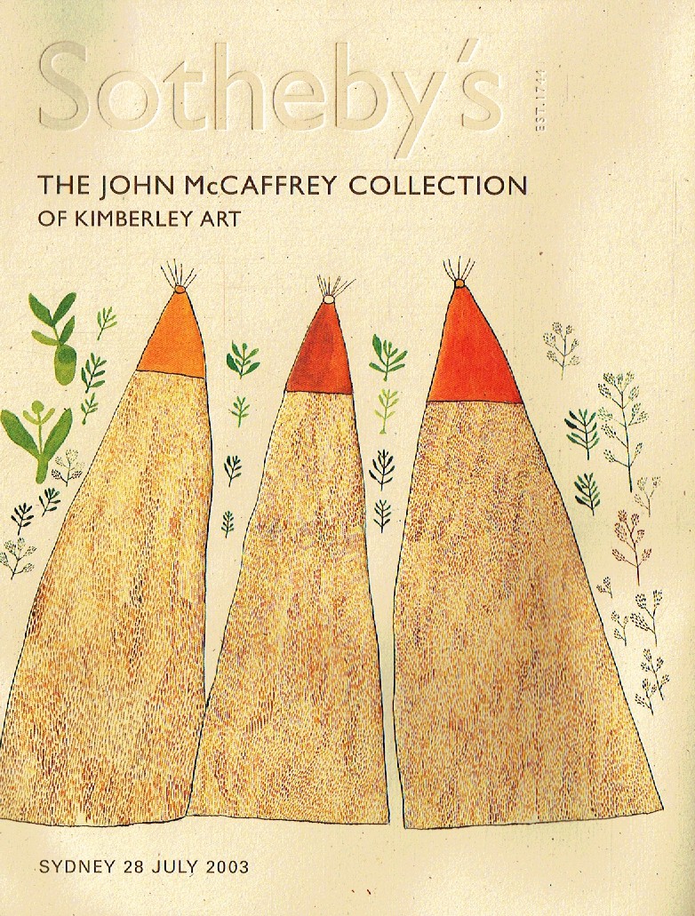 Sothebys July 2003 The John McCaffrey Collection of Kimberley Ar (Digital Only)