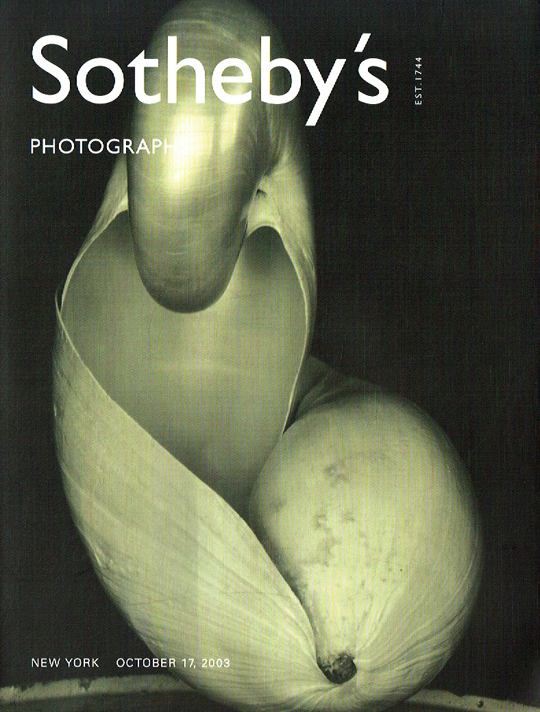 Sothebys October 2003 Photographs (Digital Only)