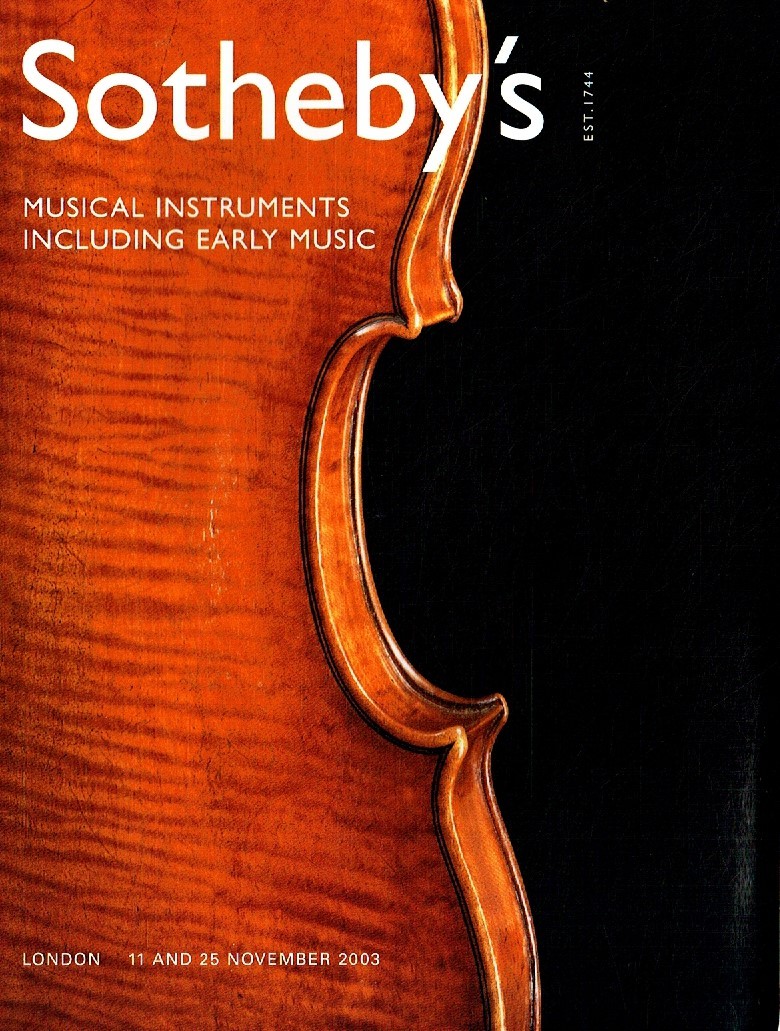 Sothebys November 2003 Musical Instruments including Early (Digital Only)