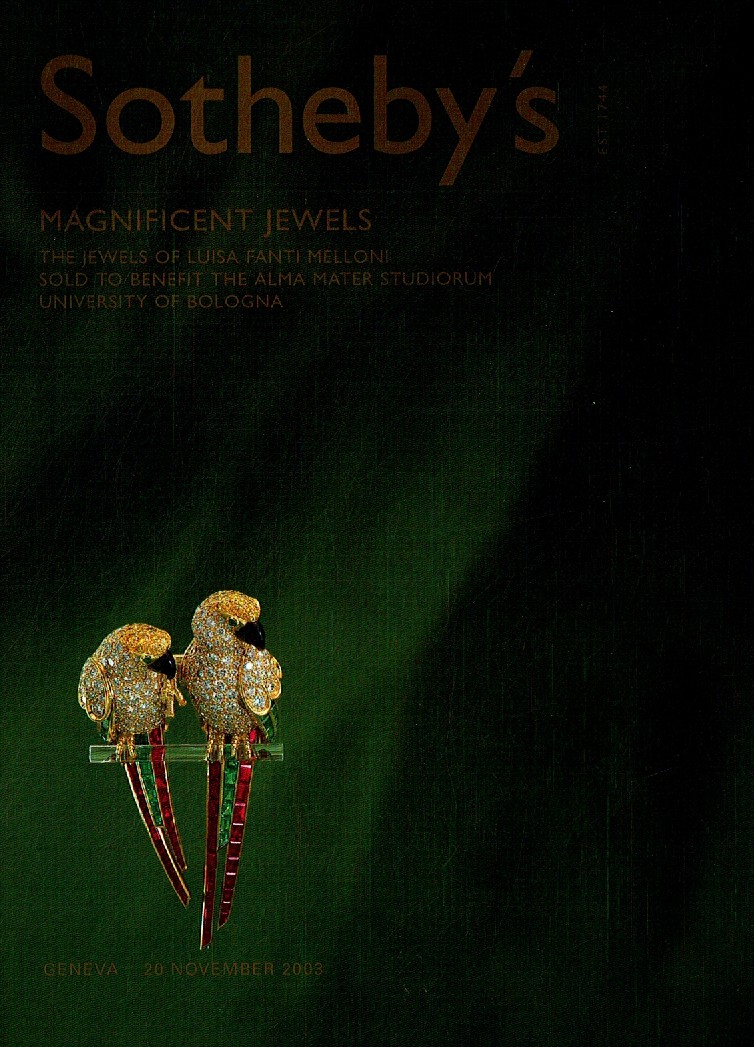 Sothebys November 2003 Magnificent Jewels. The Jewels of Luisa (Digital Only)