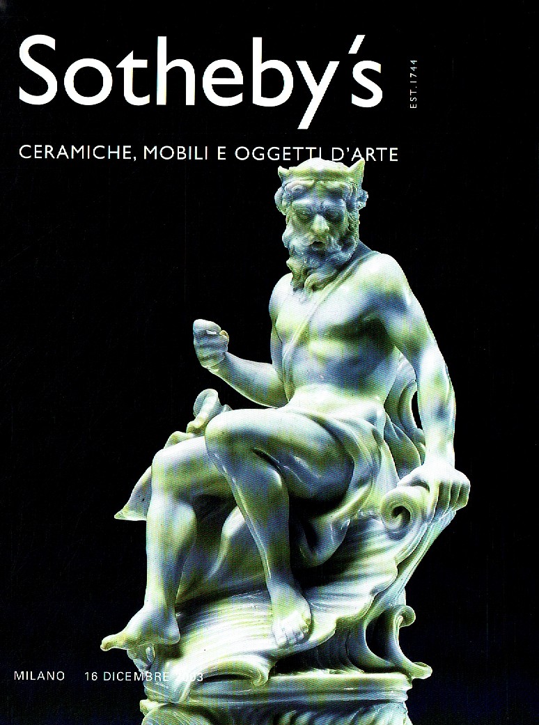 Sothebys December 2003 Ceramics, Furniture & Objects of Art (Digital Only)