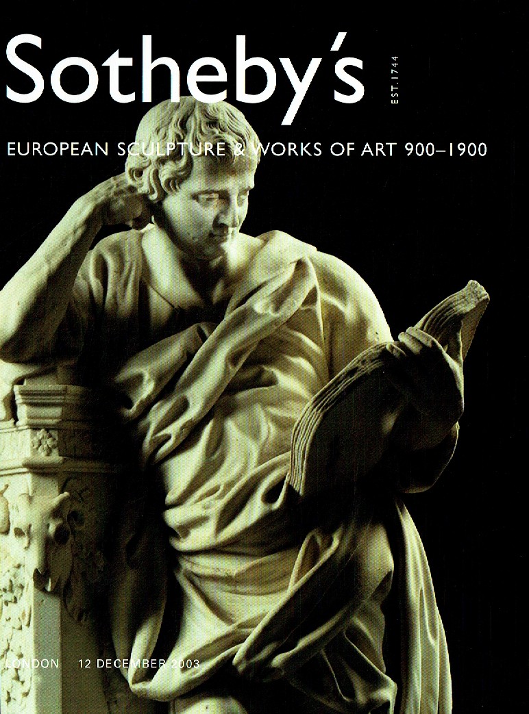 Sothebys December 2003 European Sculpture and Works of Art 900 - (Digital Only)