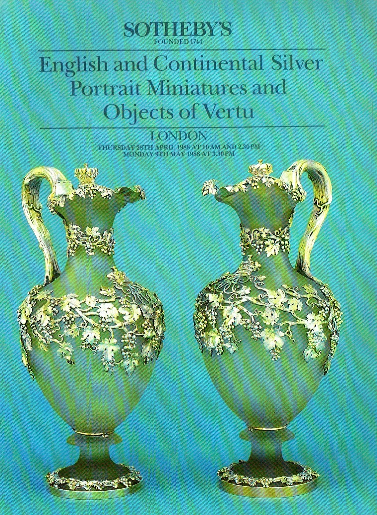 Sothebys April & May 1988 English and Continental Silver, Por (Digital Only)