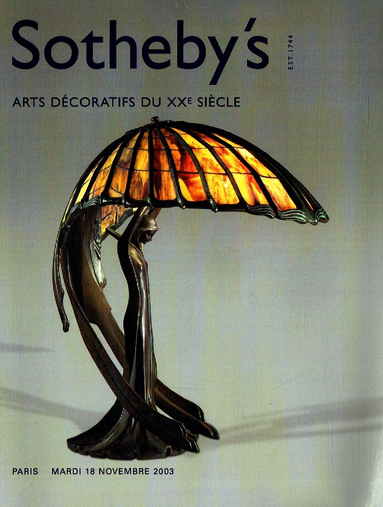 Sothebys November 2003 Decorative Arts from the 20th Century (Digital Only)