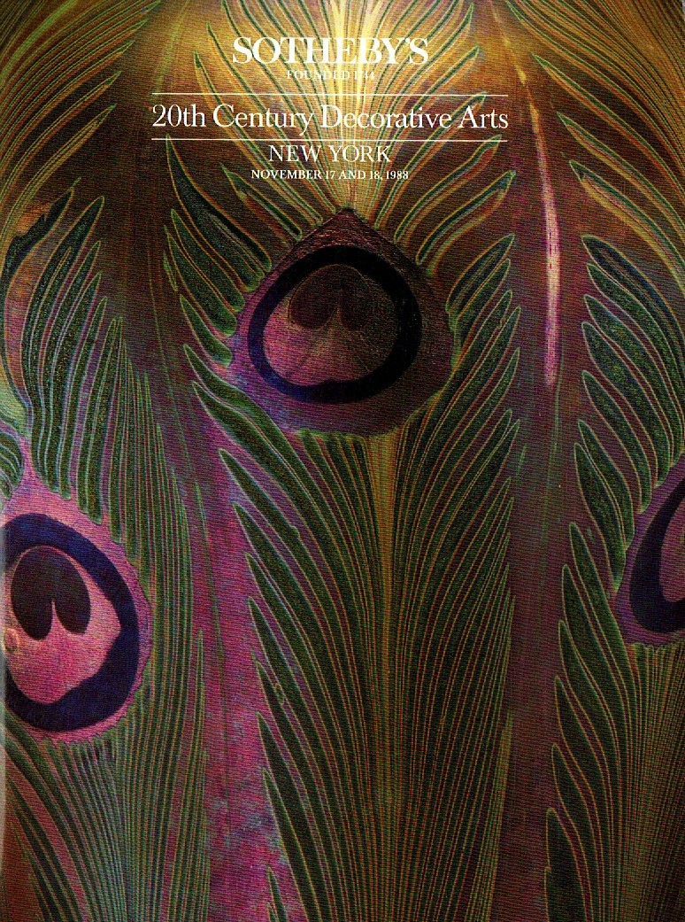 Sothebys & 18th November 1988 20th Century Decorative Arts (Digital Only)